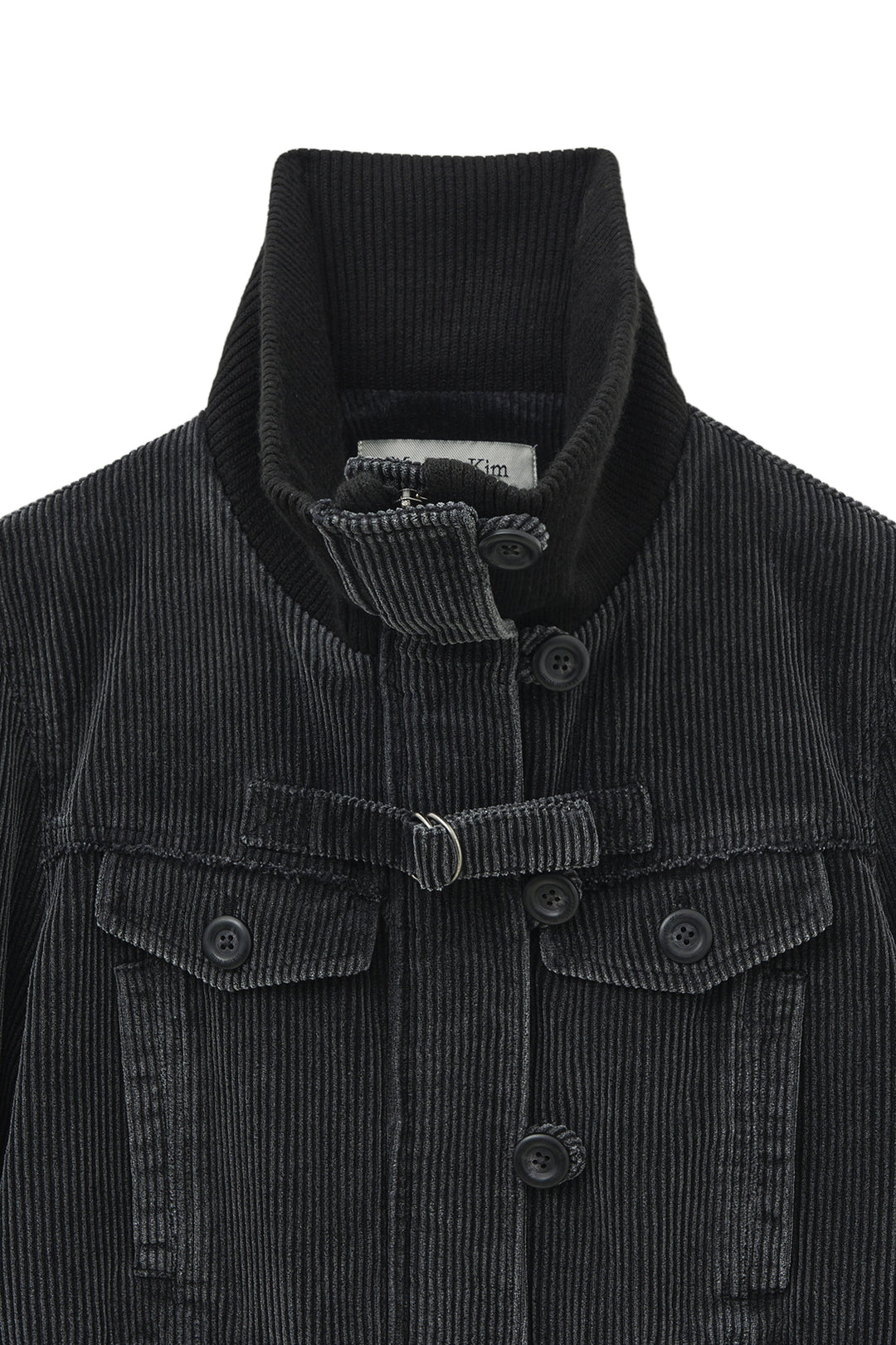 Matin Kim Washed Corduroy Bomber Jumper — Black