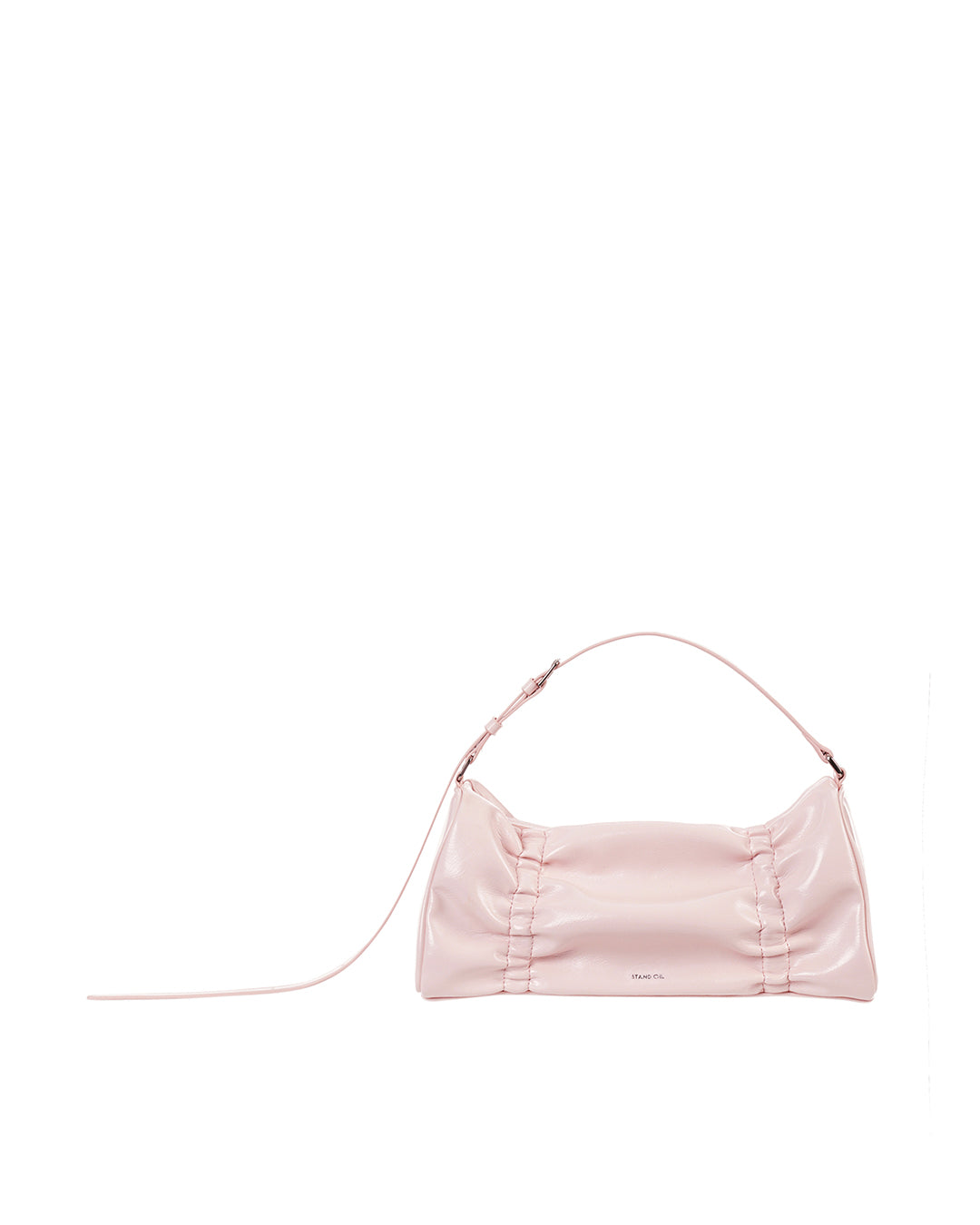 Stand Oil Pleats Bag — Glossy Tote — Baby pink