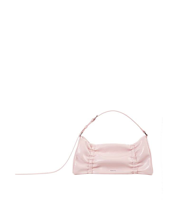 Stand Oil Pleats Bag — Glossy Tote — Baby pink
