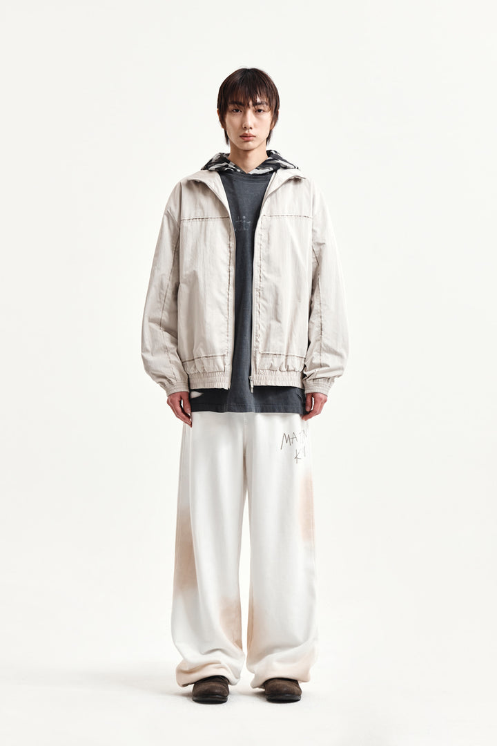 Matin Kim Vintage Washed Logo Sweatpants — Ivory