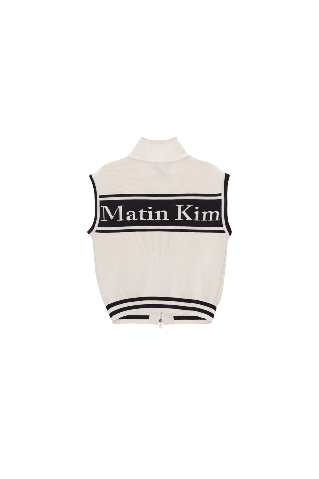 Matin Kim Spell Point Stripe Knit Vest — Black