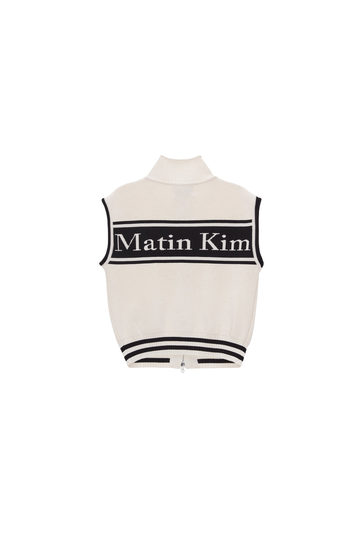 Matin Kim Spell Point Stripe Knit Vest — Ivory