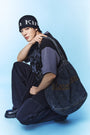 Matin Kim Stitch Denim Shoulder Bag — Black