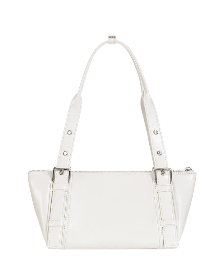 Stand Oil Boat Bag — Glossy Shoulder Crossbody — White