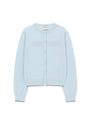 Matin Kim Back Logo Sheer Cardigan — Light Blue