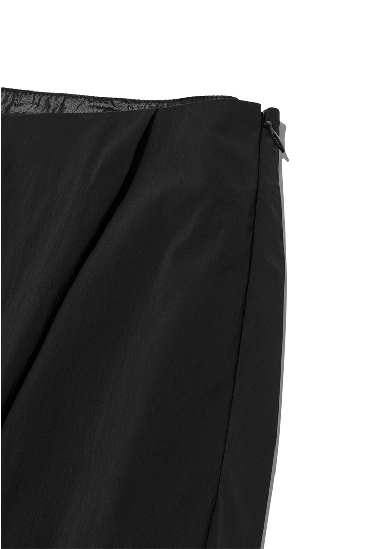 Matin Kim Shirring Layered Maxi Skirt — Black