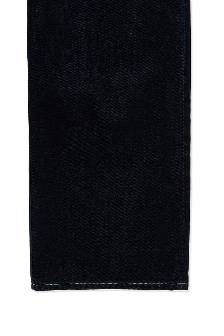 Matin Kim Reverse Velvet Wide Denim — Navy blue