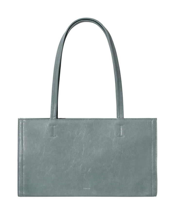 Stand Oil Oblong Bag — Structured Shoulder — Denim Blue