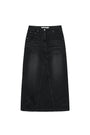 Matin Kim Damage Point Long Denim Skirt — Black