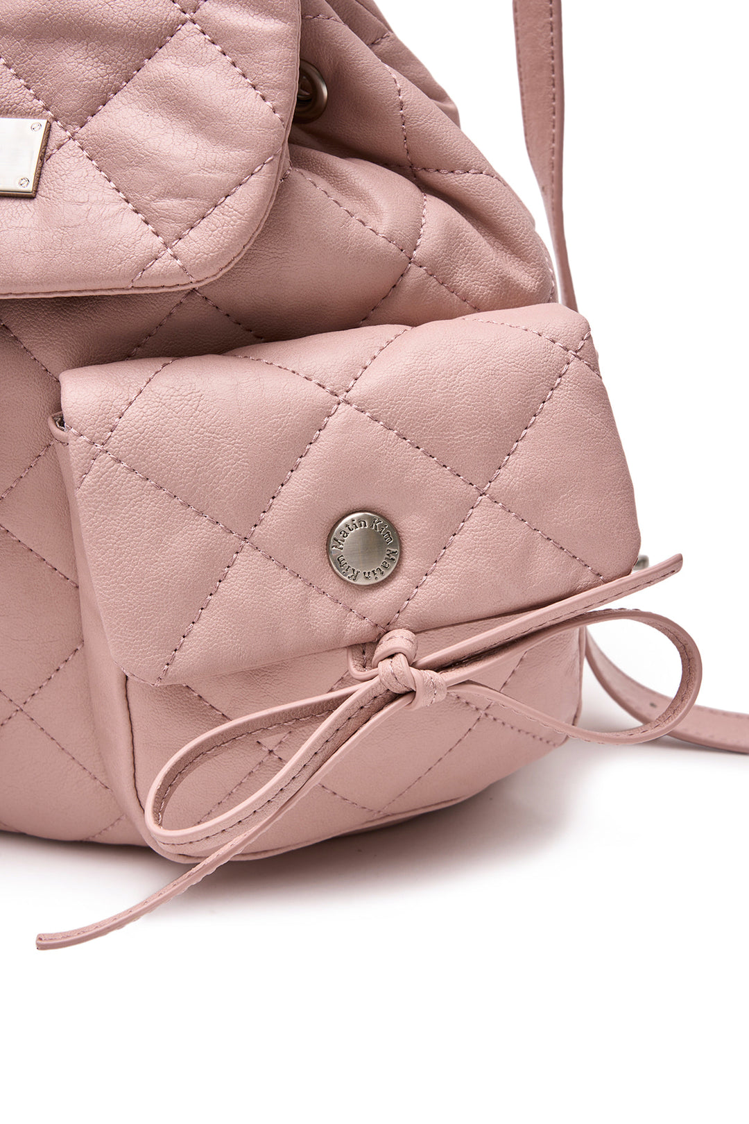 Matin Kim Double Pocket Quilting Mini Backpack — Pink