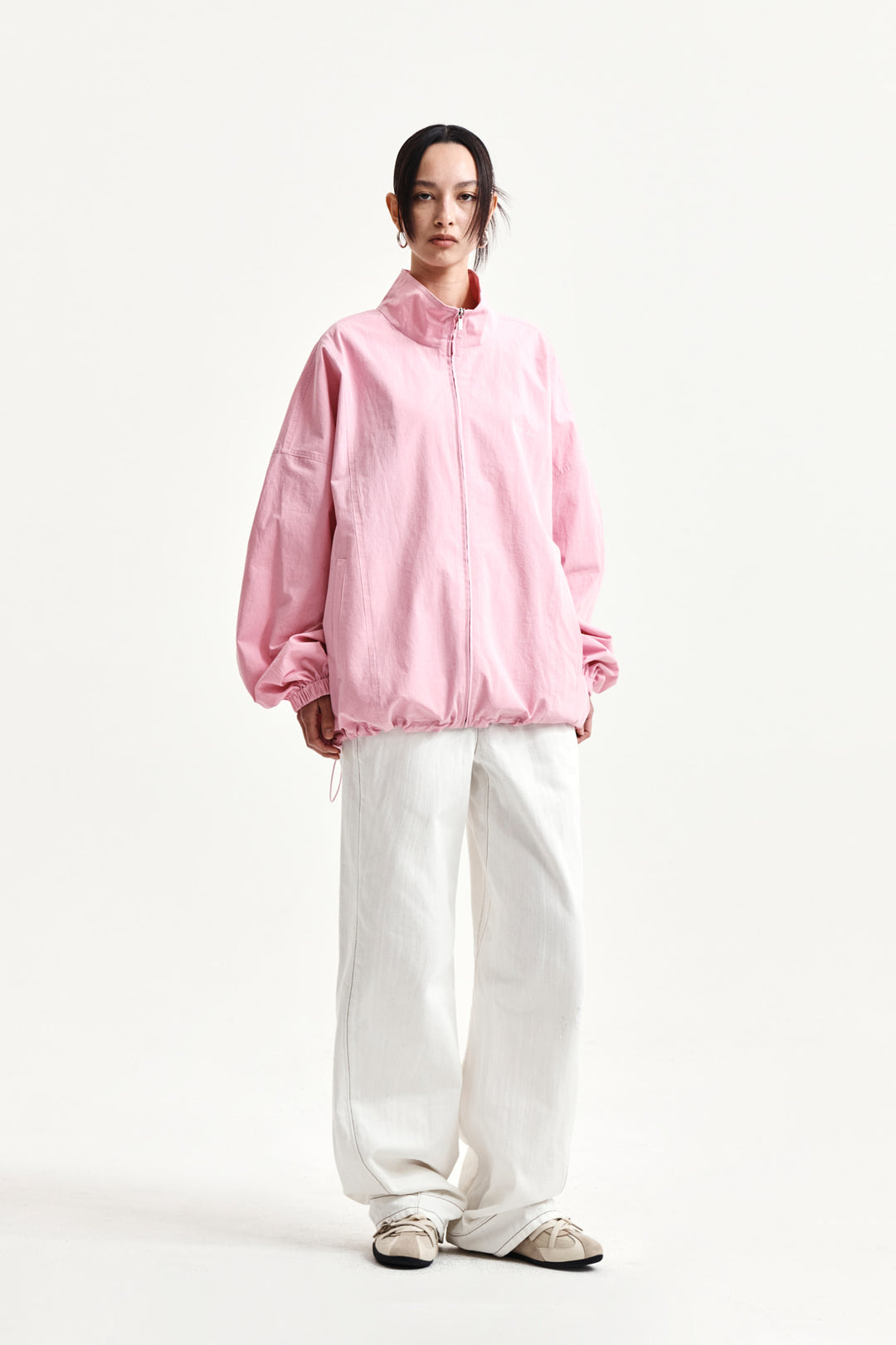 Matin Kim Back Logo High Neck Jumper — Pink