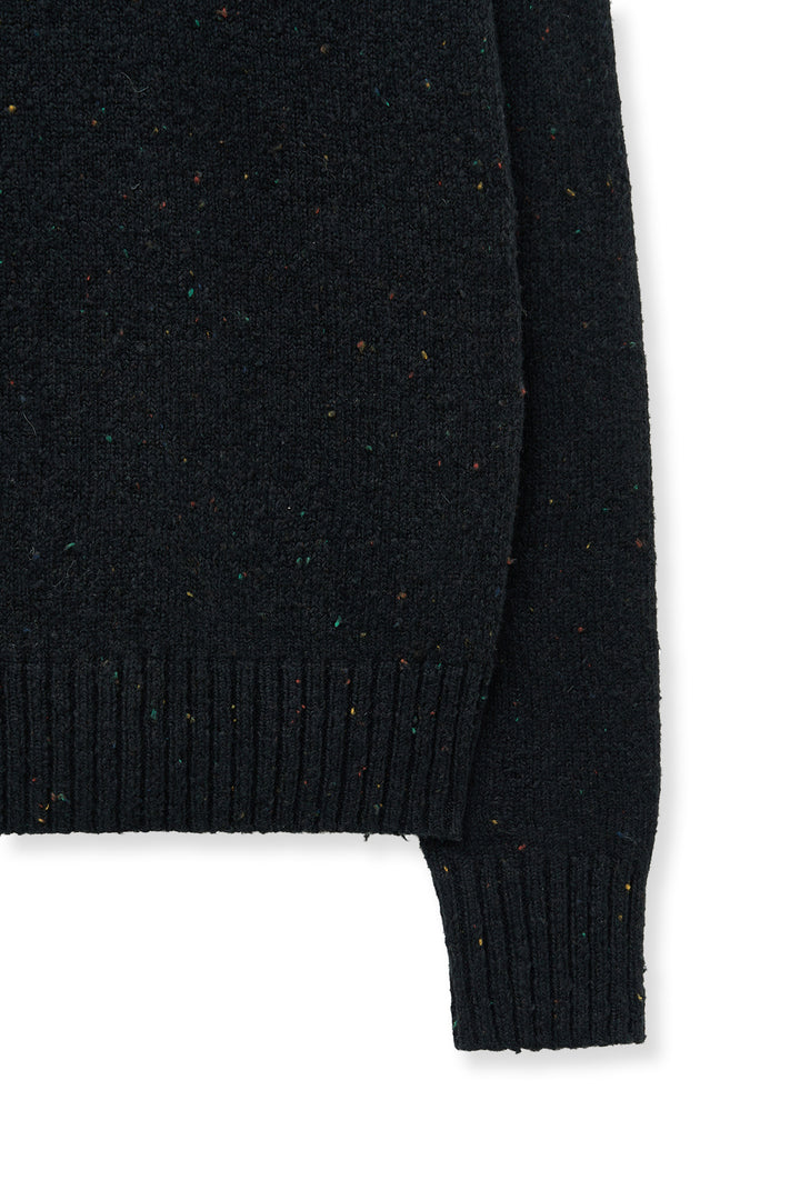Matin Kim Mixed Yarn Knit Pullover — Dark Navy