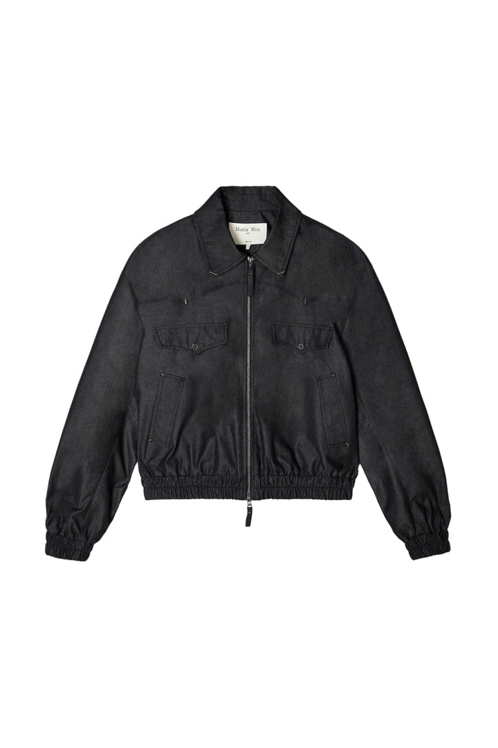 Matin Kim Western Detail Denim Blouson — Black