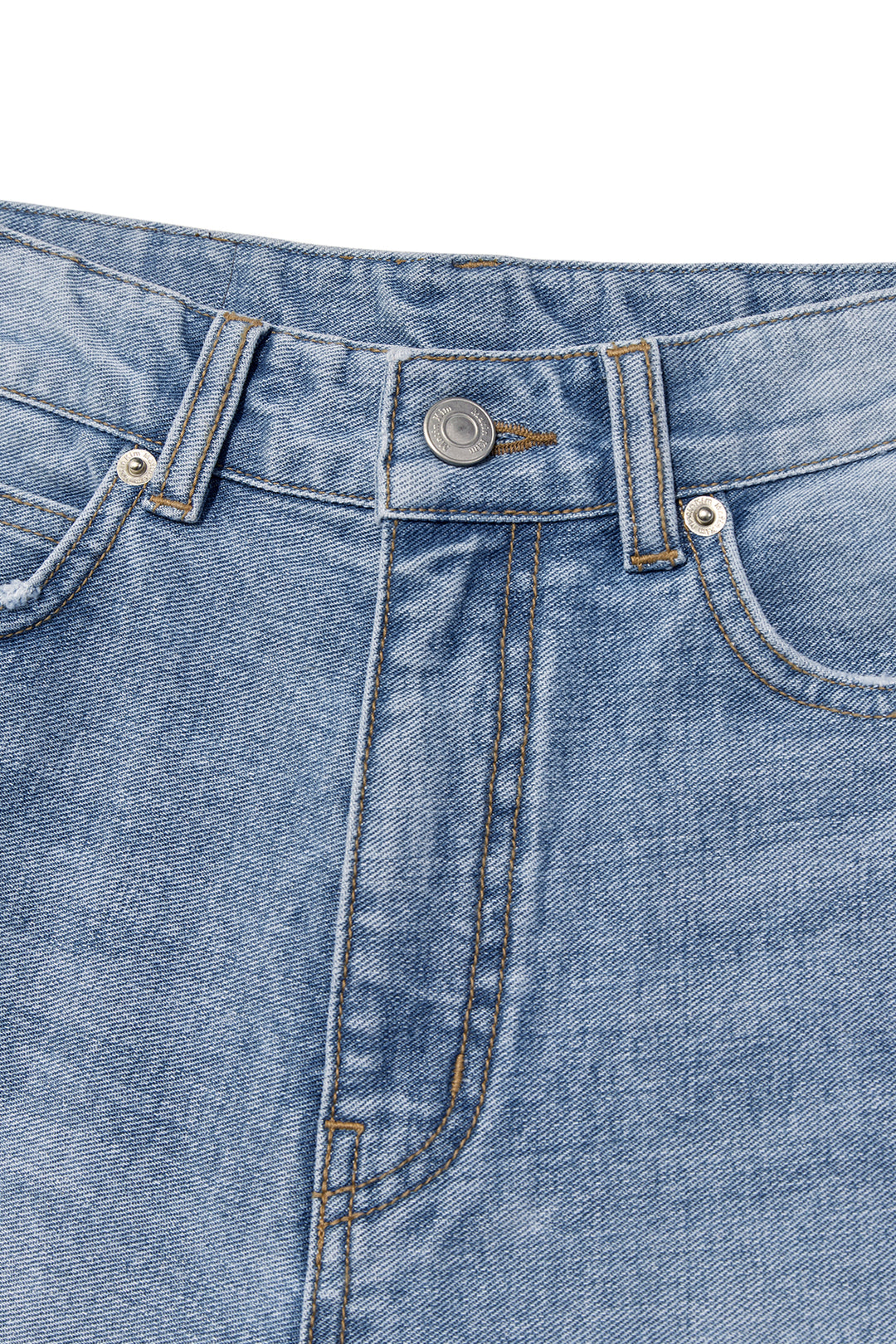 Matin Kim Unbalance Cut Point Denim — Blue