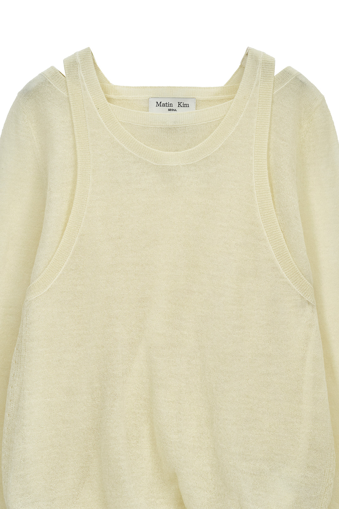 Matin Kim Mohair Layered Knit Pullover — Yellow