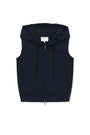 Matin Kim Back Logo Jersey Hood Vest — Navy blue