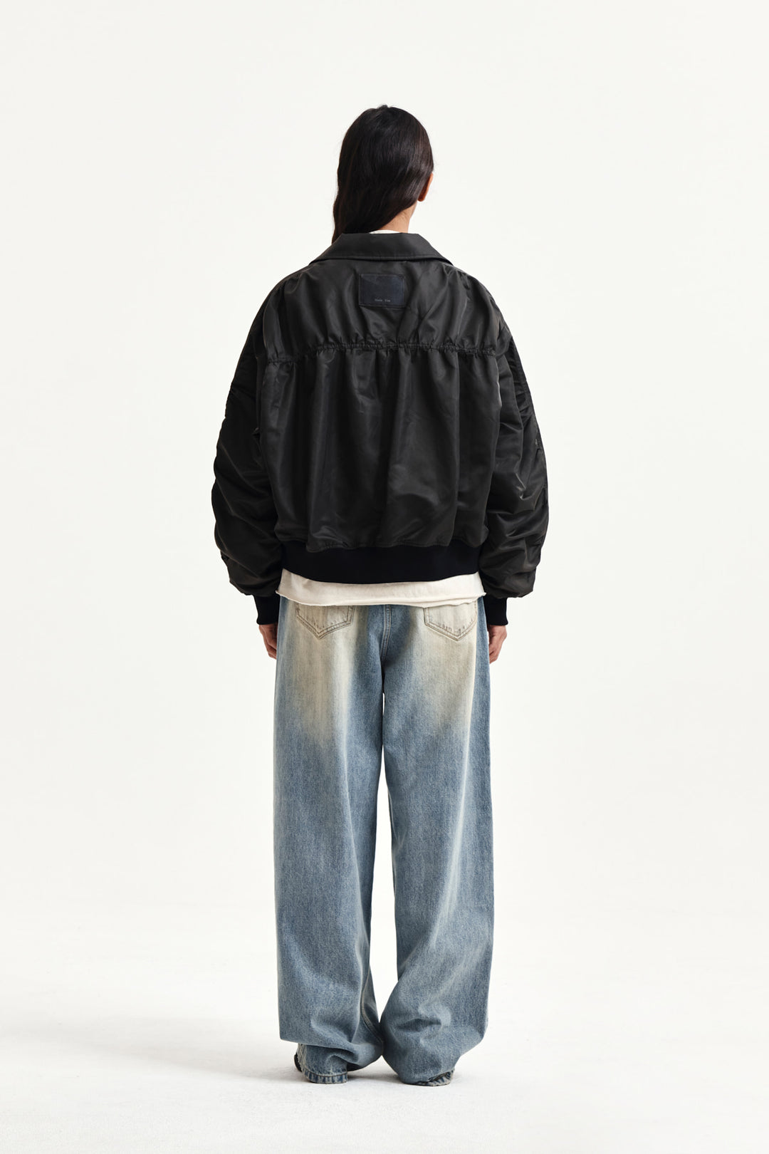 Matin Kim Small Logo Shirring Jumper — Khaki