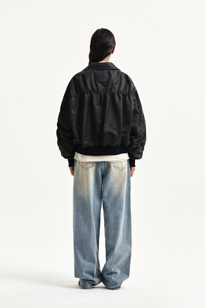 Matin Kim Small Logo Shirring Jumper — Khaki