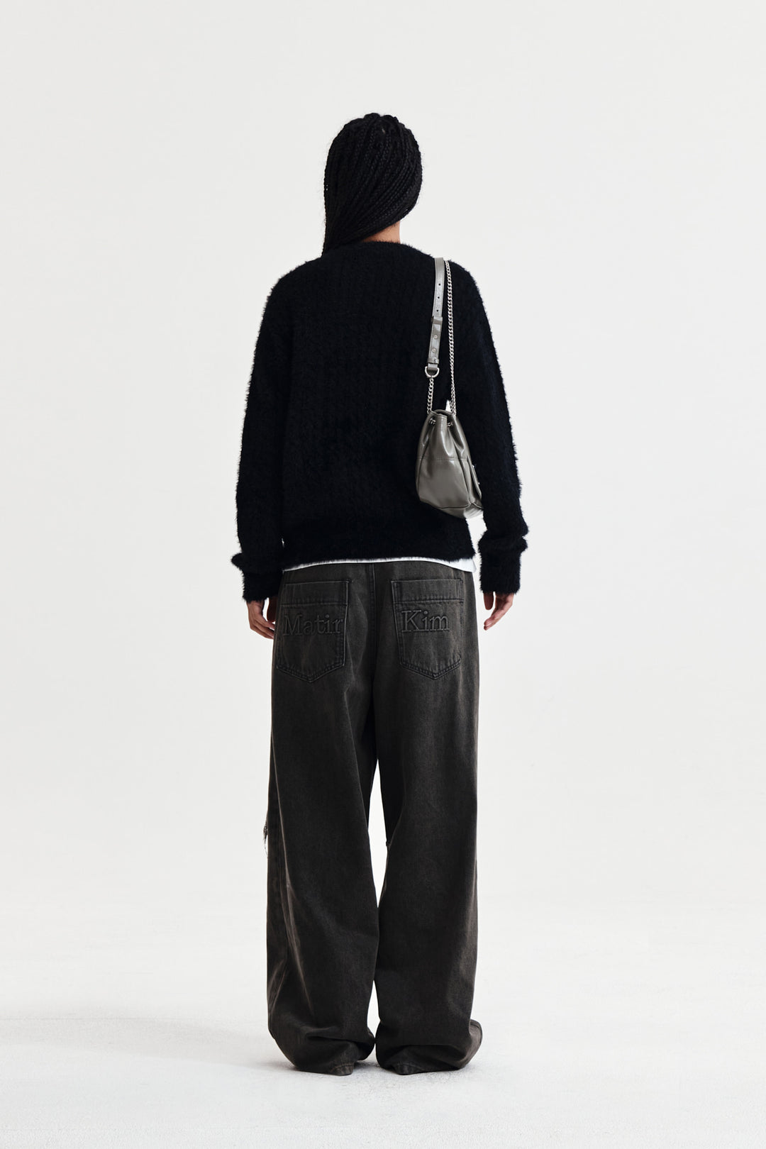 Matin Kim Hairy Cable Knit Pullover — Black