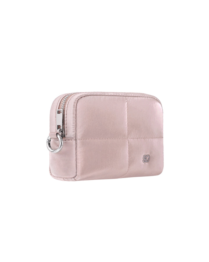 Stand Oil Bubble Pouch — Quilted Nylon Mini — Soft Pink