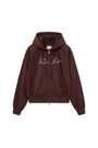 Matin Kim Drawstring Point Zip Up Hoody — Burgundy