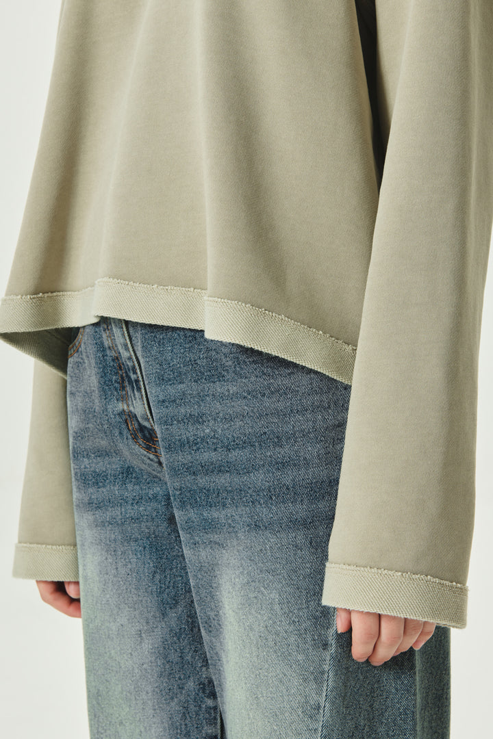 KIMMATIN Logo Point Pigment Dyed Hoodie — Khaki