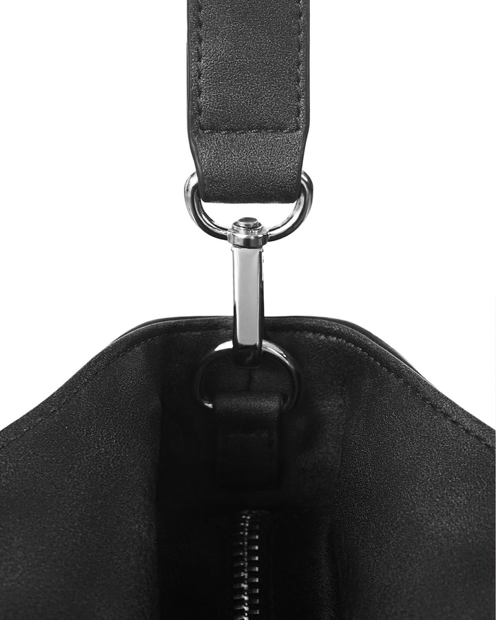 Stand Oil Lene Bag · Wrinkled Leather Crossbody — Black