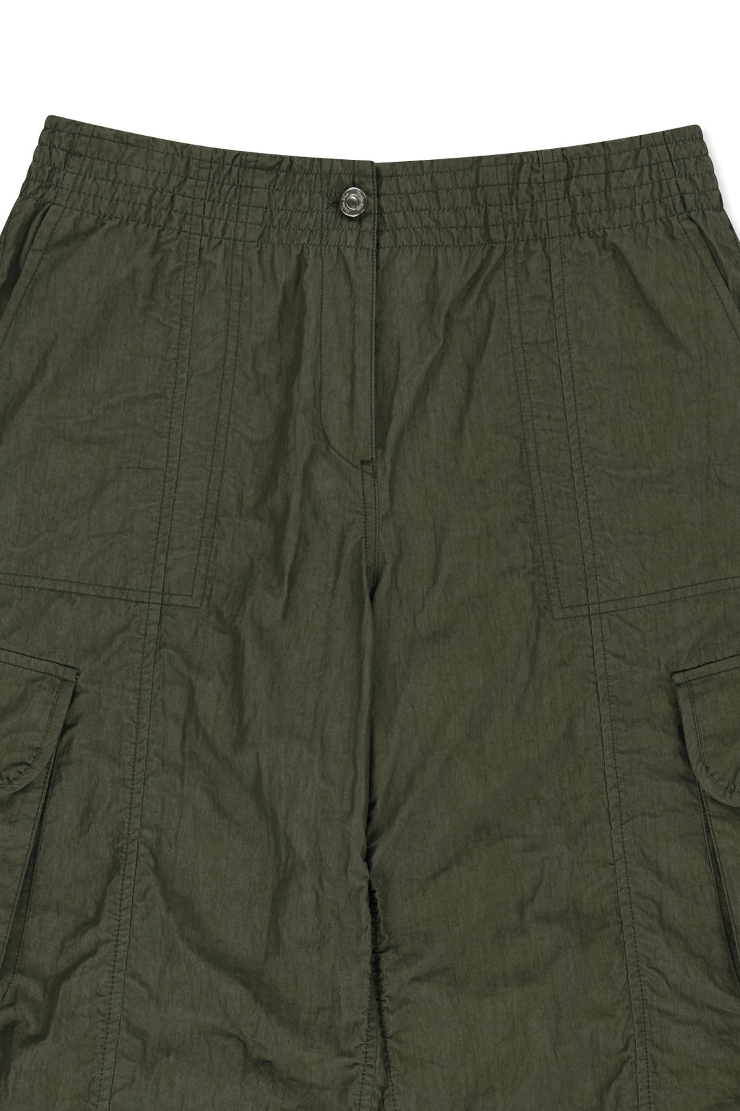 Matin Kim Crinkle Capri Pants — Khaki