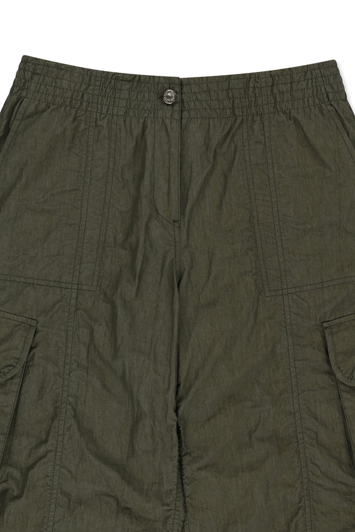 Matin Kim Crinkle Capri Pants — Khaki