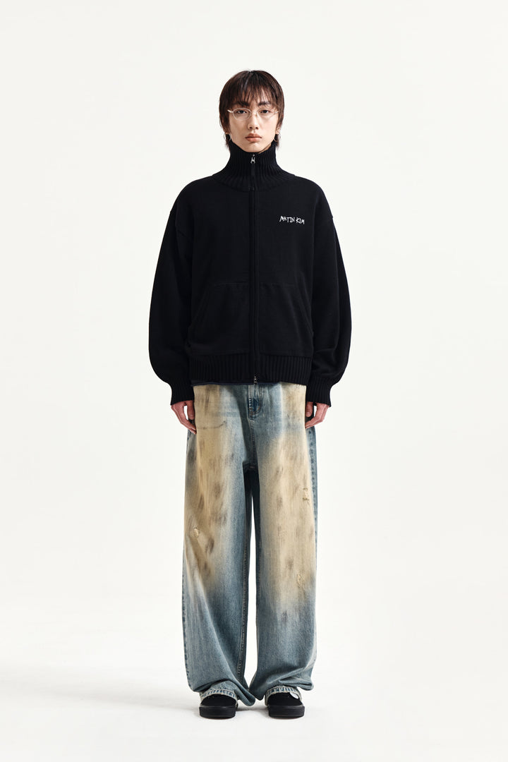 Matin Kim Vintage Dirty Washed Denim Pants — Light Blue