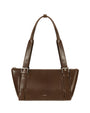 Stand Oil Boat Bag — Glossy Shoulder Crossbody — Brown