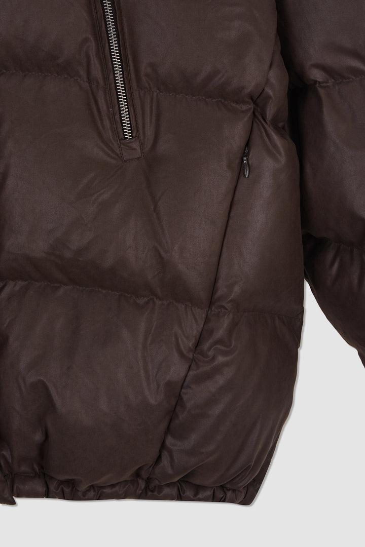 KIMMATIN Zipper Detail Goose Down Jumper — Brown