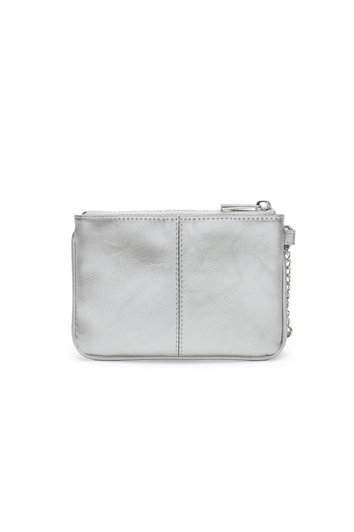 Matin Kim Rivet Point Mini Coin Wallet — Silver