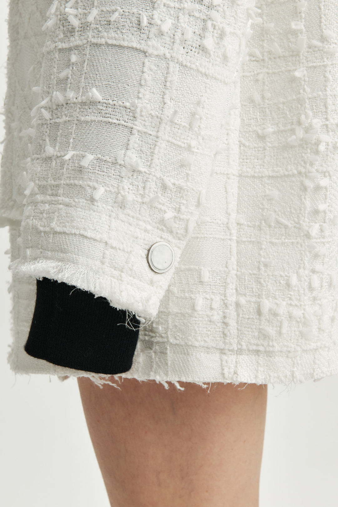 KIMMATIN Cut Point Tweed Jacket — White