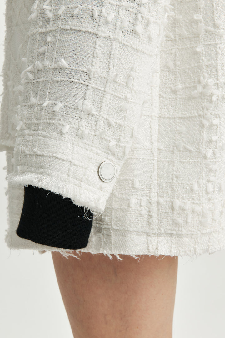 KIMMATIN Cut Point Tweed Jacket — White