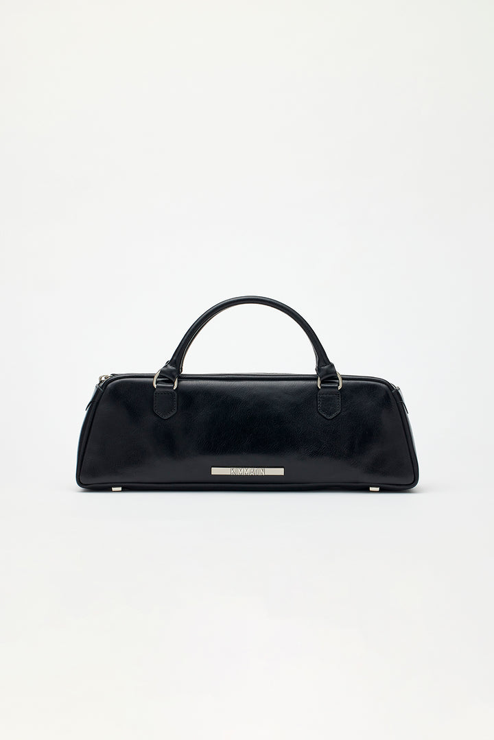 KIMMATIN Cowhide Leather Baguette Bag — Black