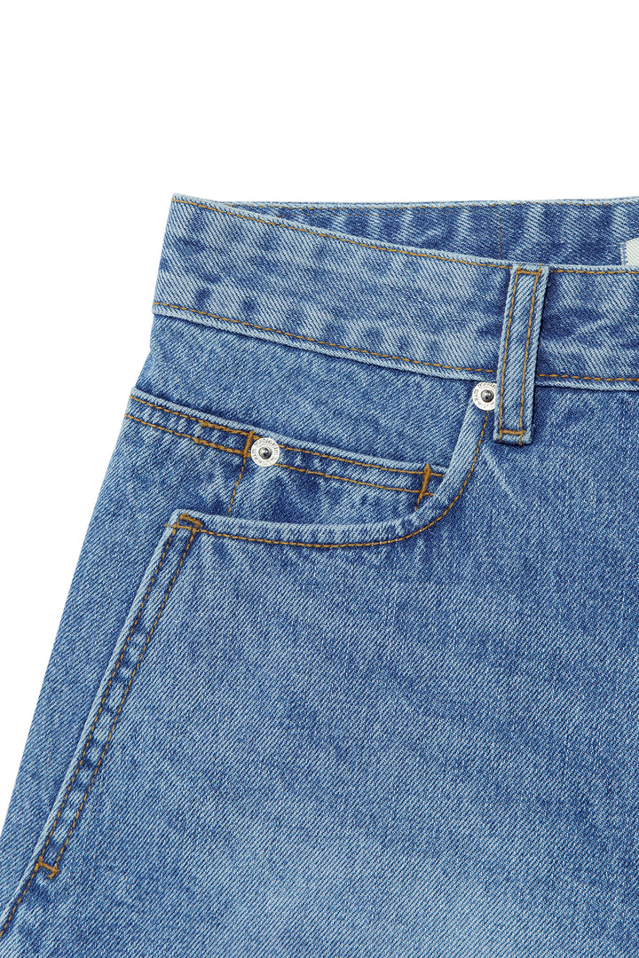 Matin Kim Stitch Point Denim Shorts — Blue