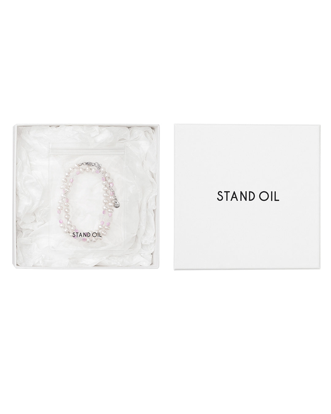 Stand Oil Flower Pearl Necklace — Lilac