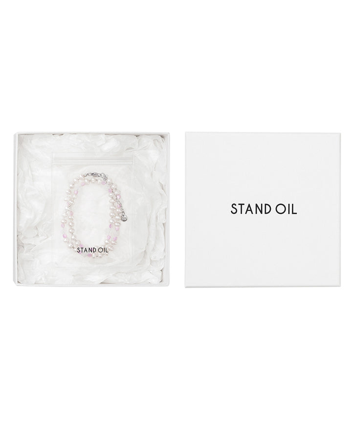 Stand Oil Flower Pearl Necklace — Lilac