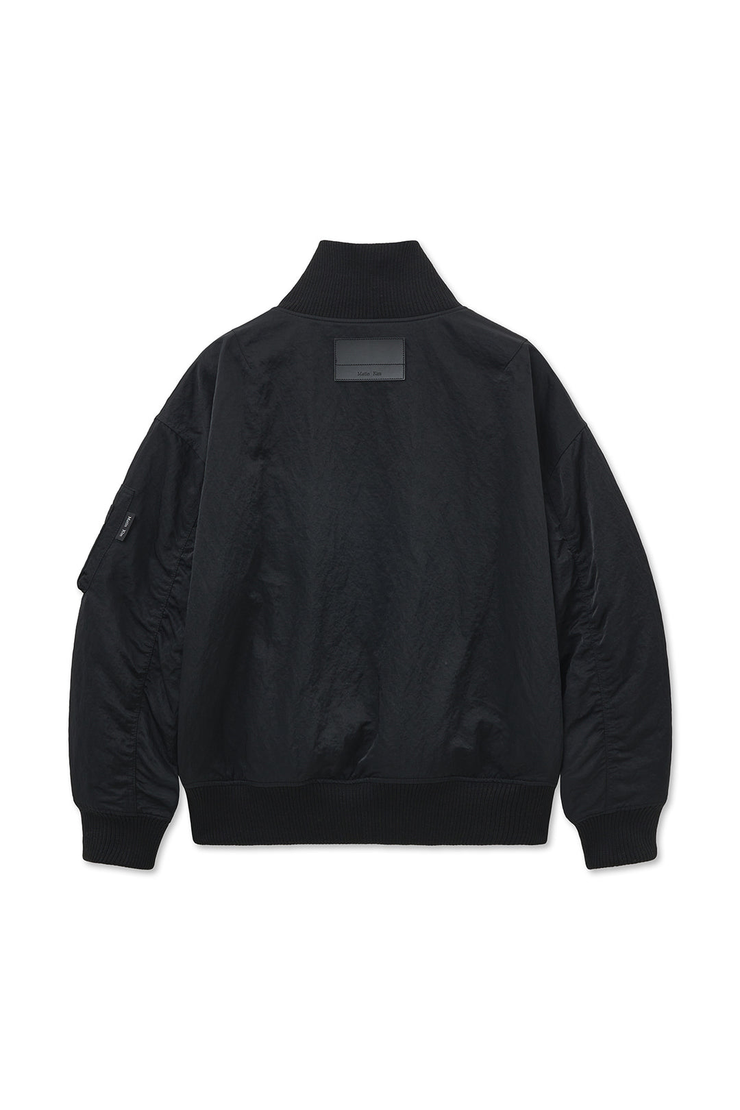 Matin Kim High Neck Button Point Zip Up Jumper — Black