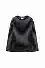 Matin Kim Stripe Damaged Loose Pullover — Black