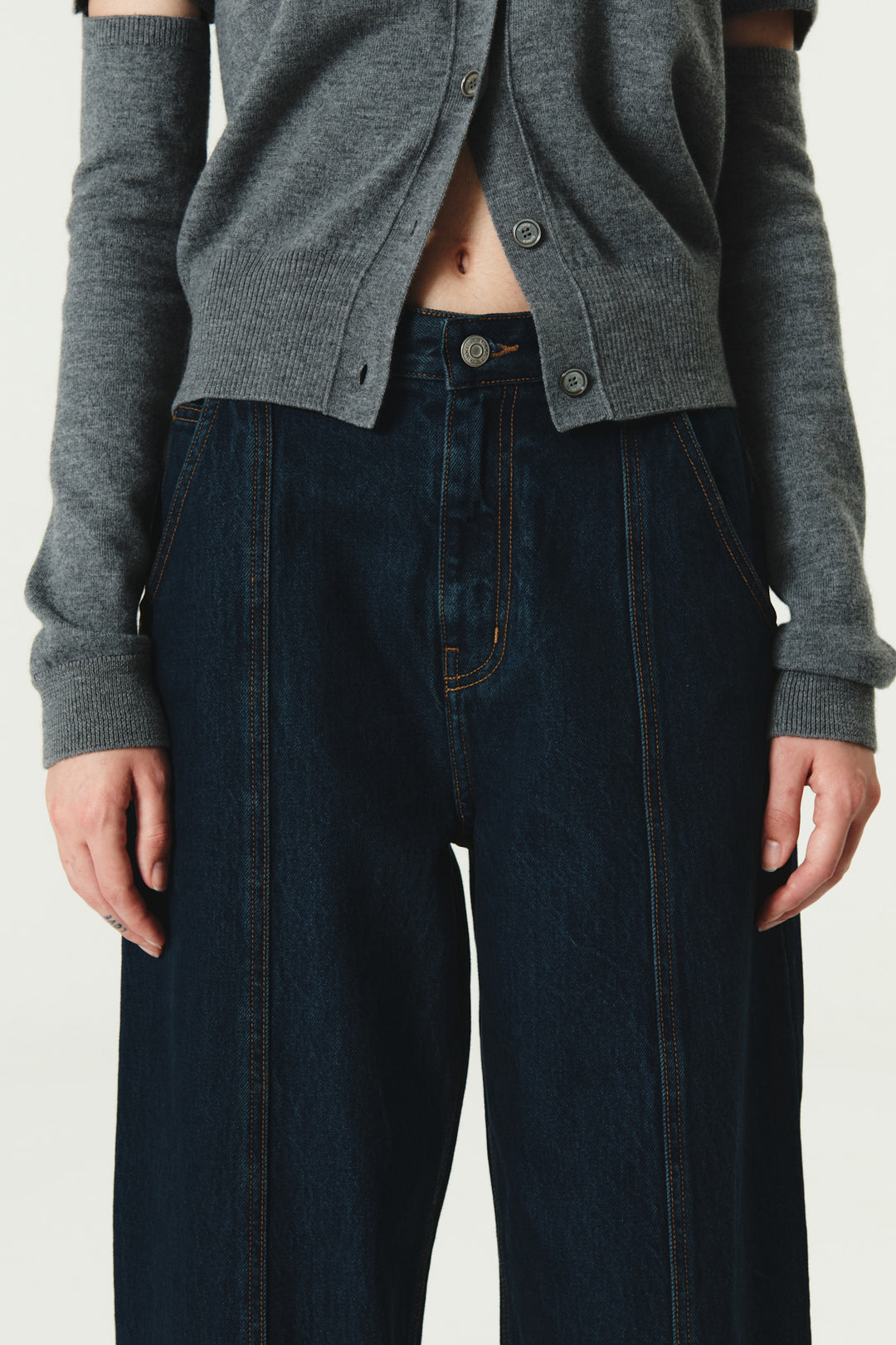 KIMMATIN Over Dying Tapered Denim — Blue