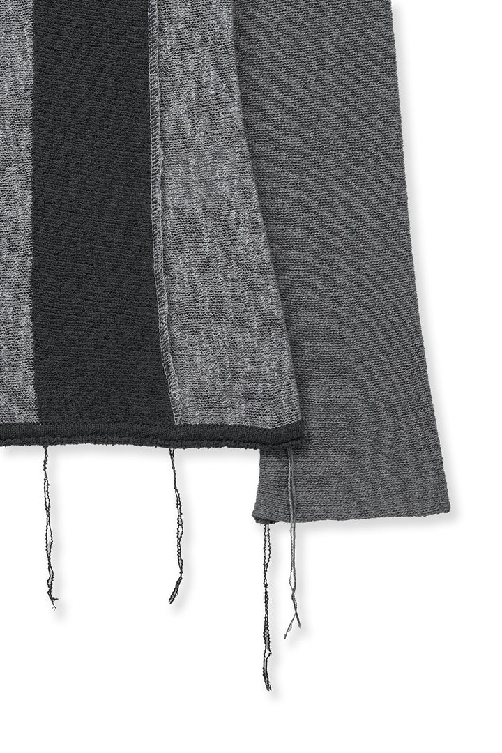 Matin Kim Color Block Slim Knit Cardigan — Charcoal