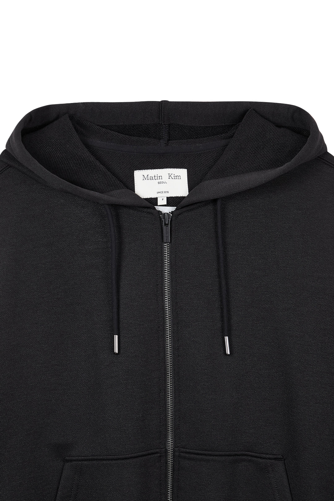 Matin Kim Back Logo Glitter Zip Hoodie — Black