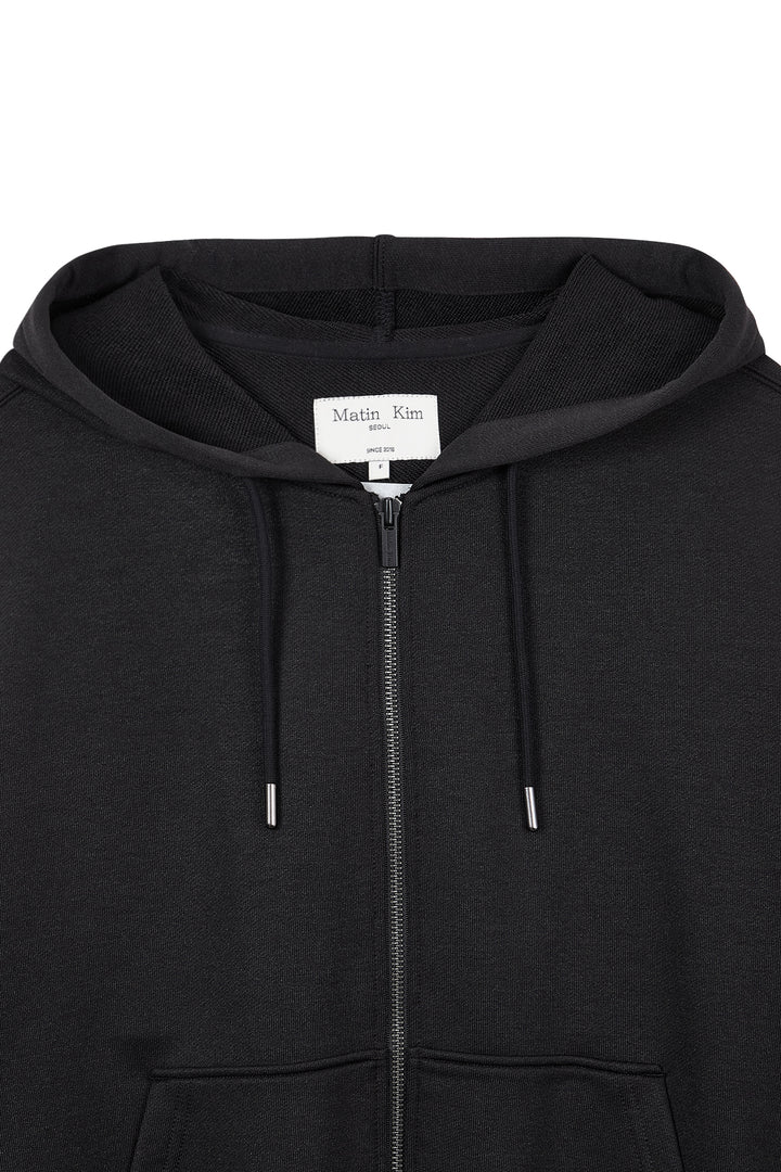 Matin Kim Back Logo Glitter Zip Hoodie — Black