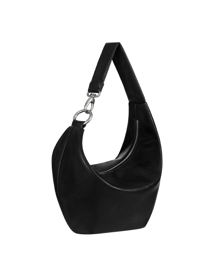 Stand Oil Mauve Hobo Shoulder Bag — Black