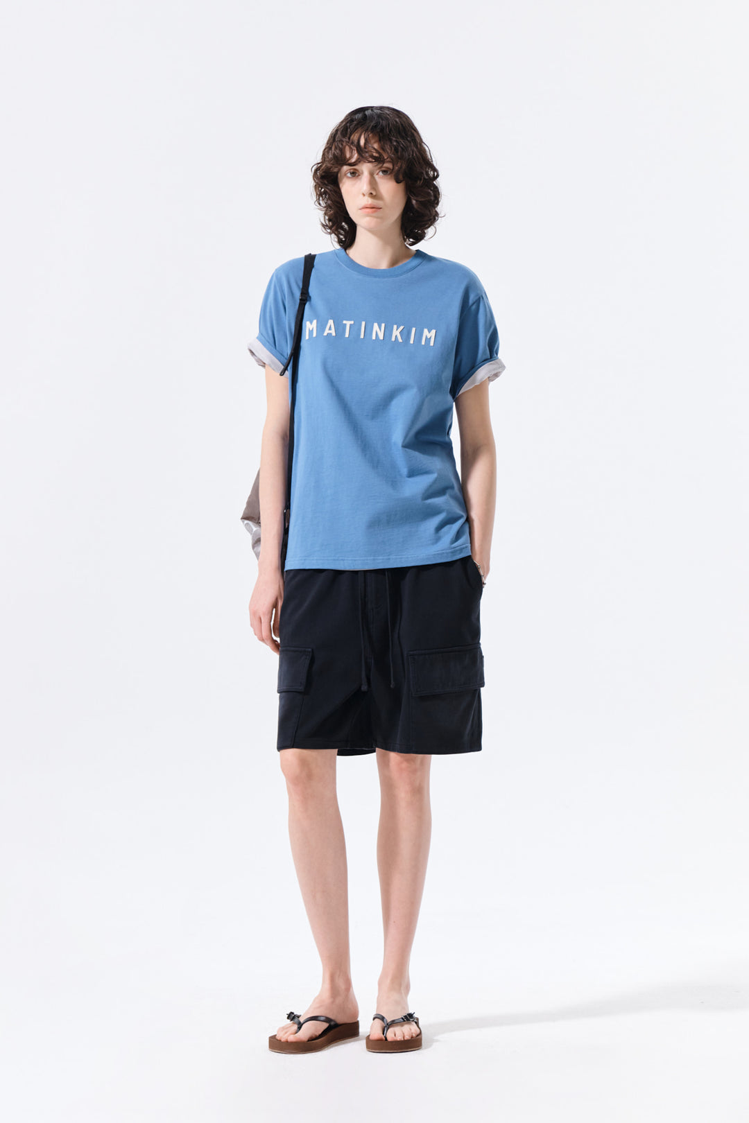 Matin Kim Applique Felt Logo Top — Blue