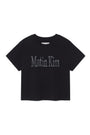 Matin Kim Pattern Artwork Logo Crop Top — Black