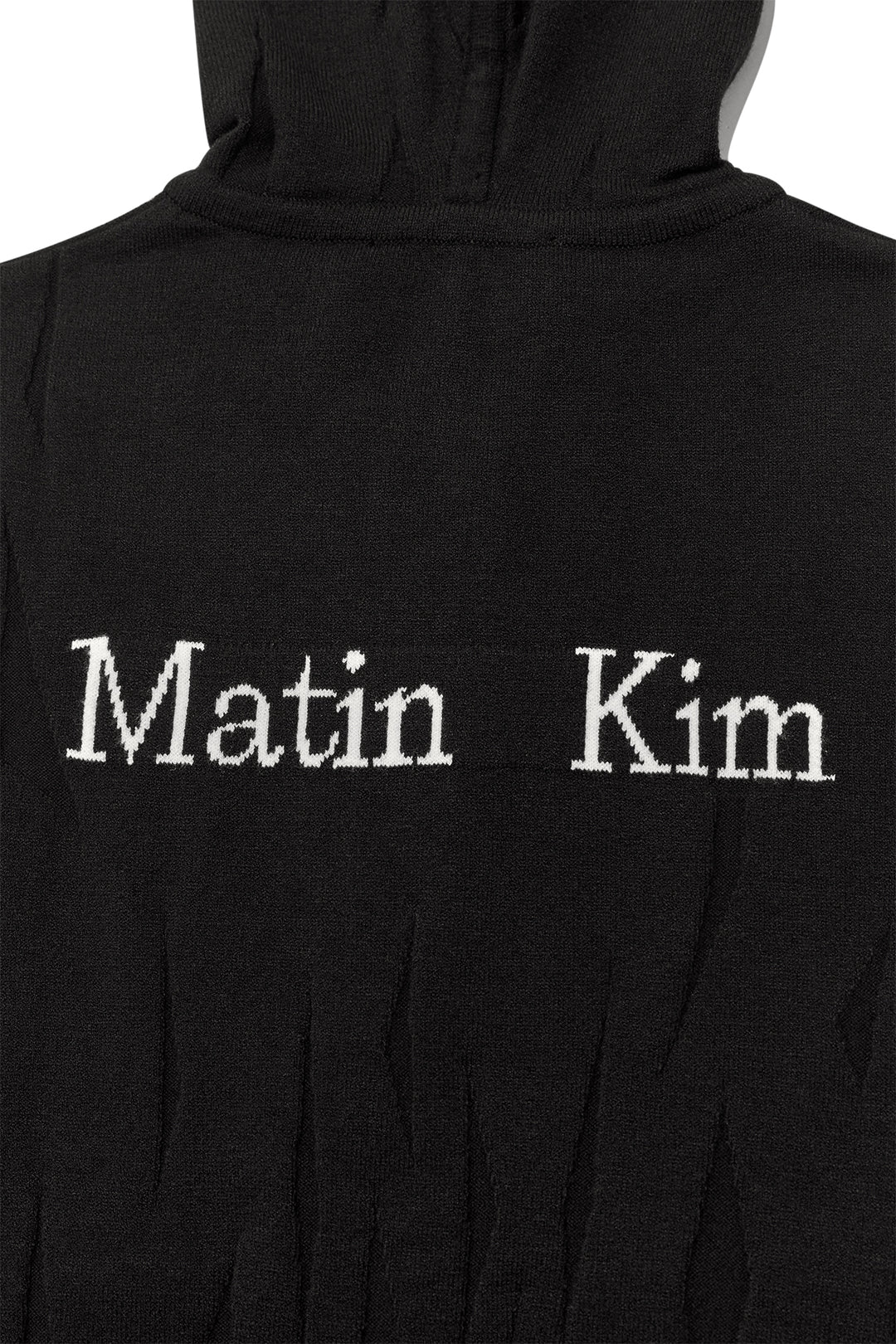 Matin Kim Wrinkle Hoody Button Knit Vest — Black