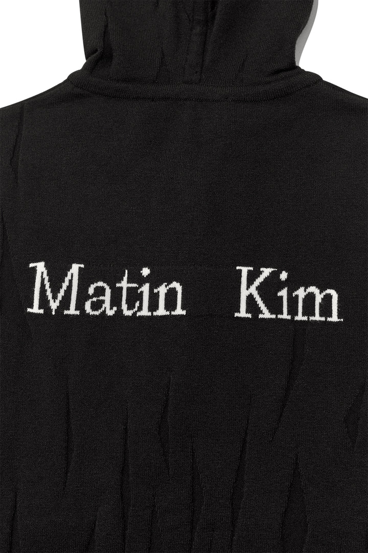 Matin Kim Wrinkle Hoody Button Knit Vest — Black